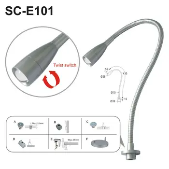 

Hot Flexible LED Bedside Lamp Desk Wall Light for bedRoom + Driver Twist Switch