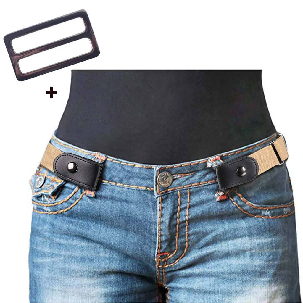

Belt For Jean Pants Buckle-free Elastic Belts for Women Men Invisible Stretch Buckle Waist Belt jeans wild clothes accessories