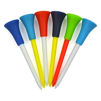 

BEWE Bulk Sale Colorful Cheap Mixed Colors Mixed Sizes Plastic Rubber Top Golf Tees