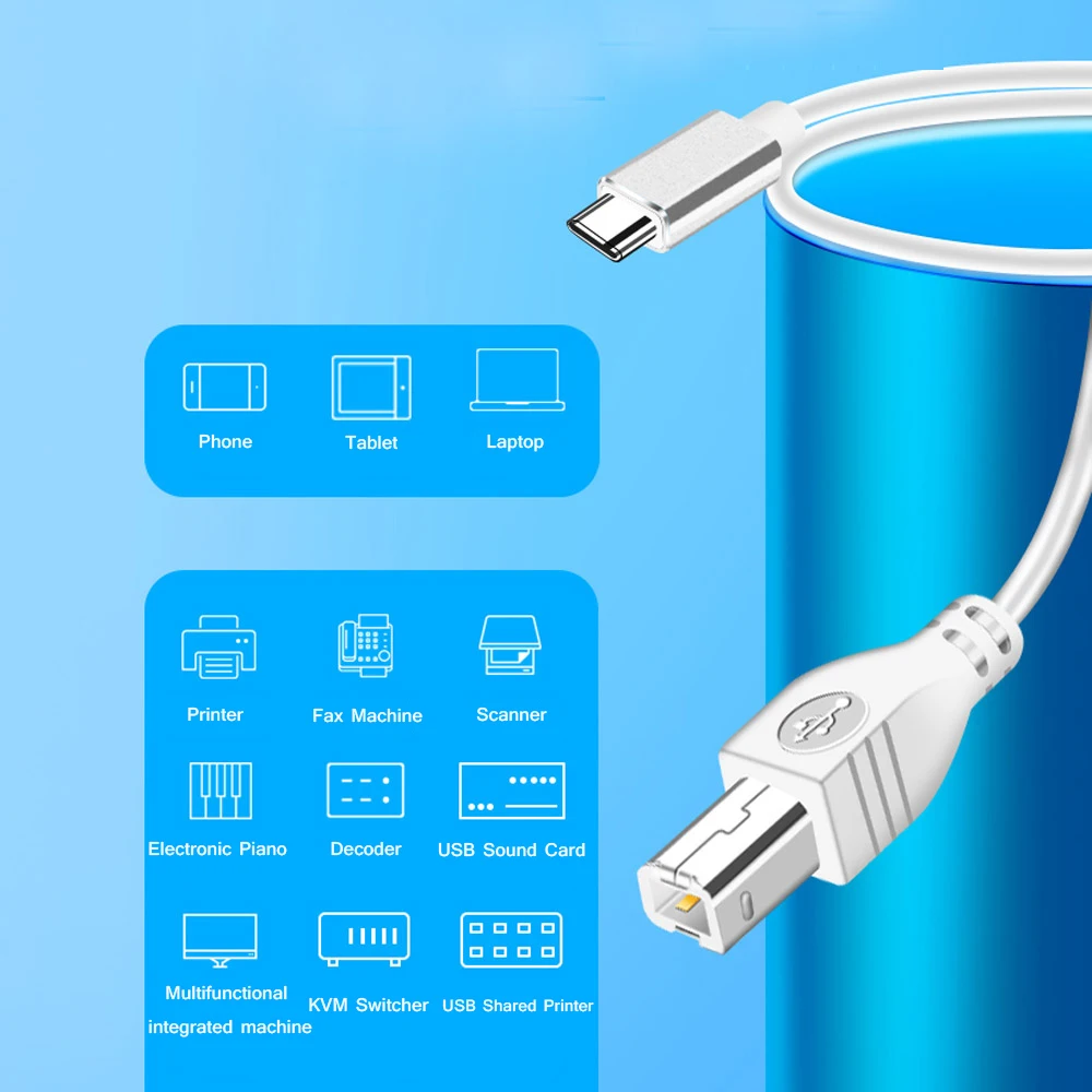  YACSEJAO USB C to USB B Midi Cable, Type C to USB B
