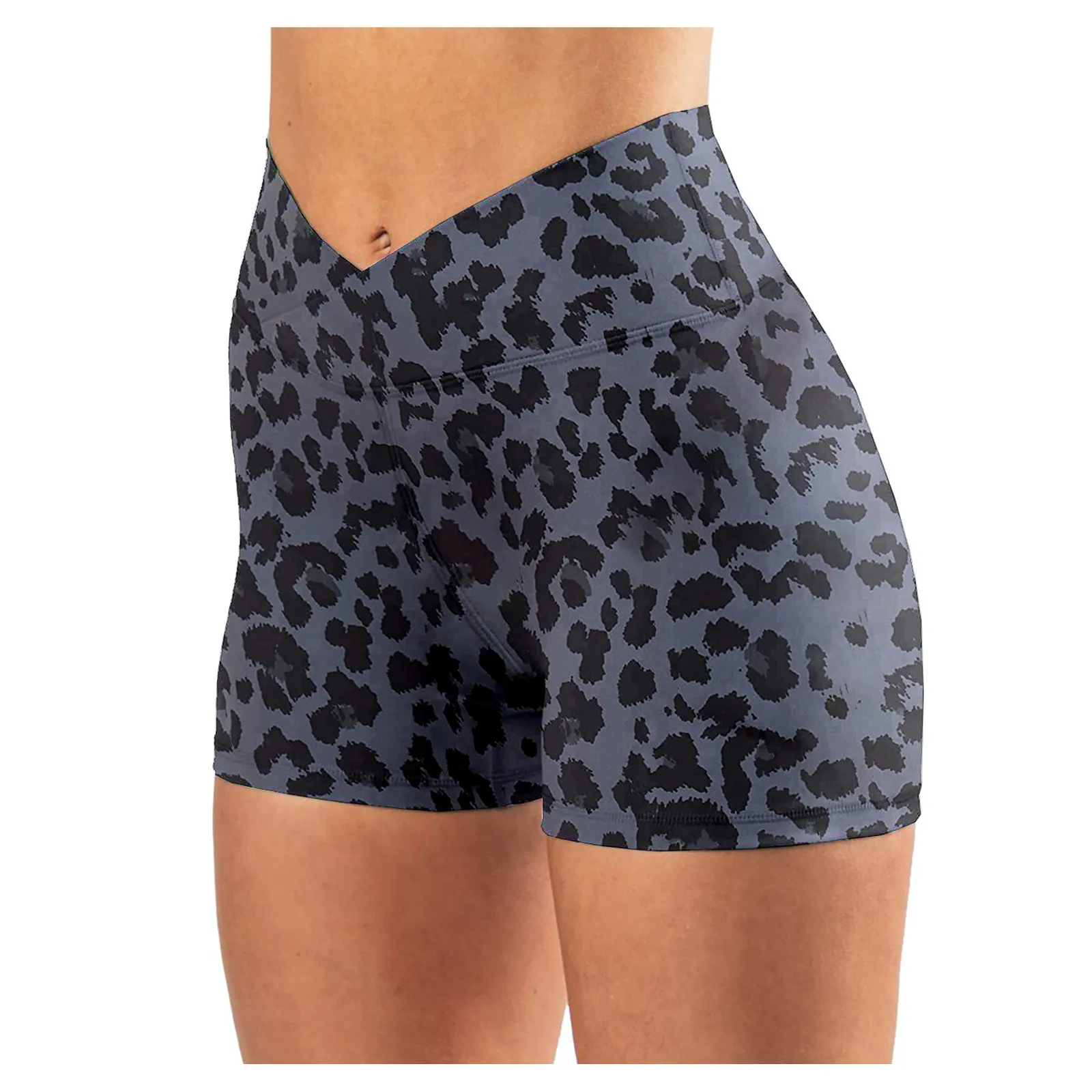 Pantaloncini Da Donna Sexy Sport Vita Alta Leopardo Atletico Palestra Allenamento Controllo Fitness Atletico Traspirante Push Up Pantaloncini Da Pales