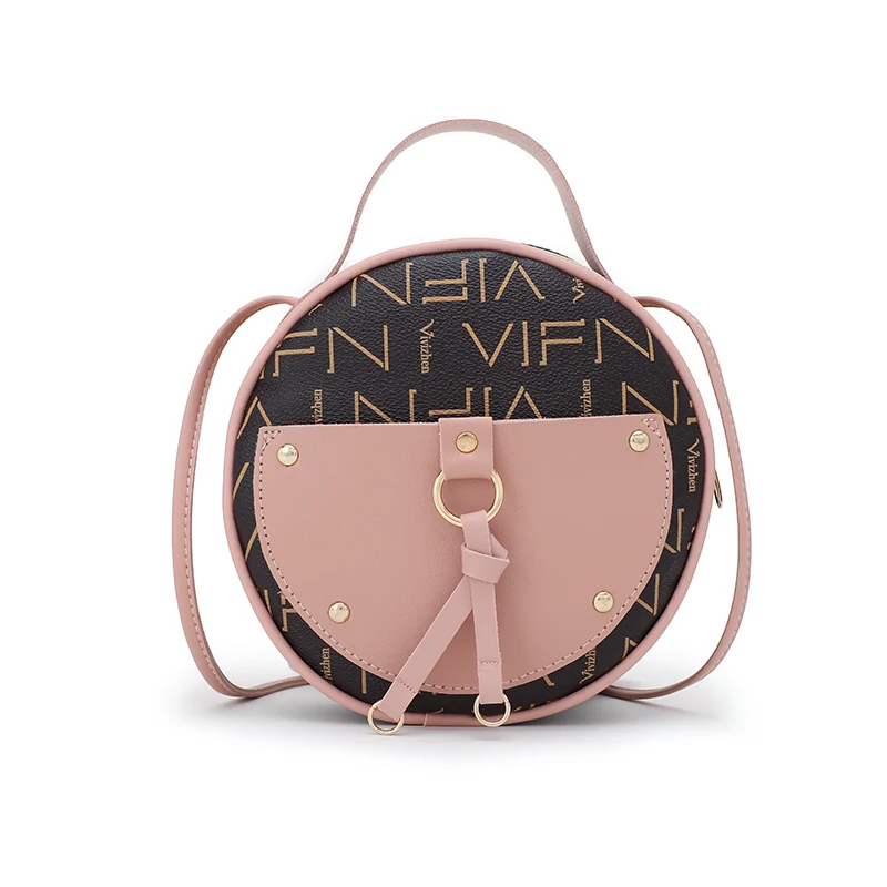 

Round Messenger Bag Harajuku Style Trend Simple Shoulder Bag Woman Famous Luxury Brand 2019 Autumn New Handbag