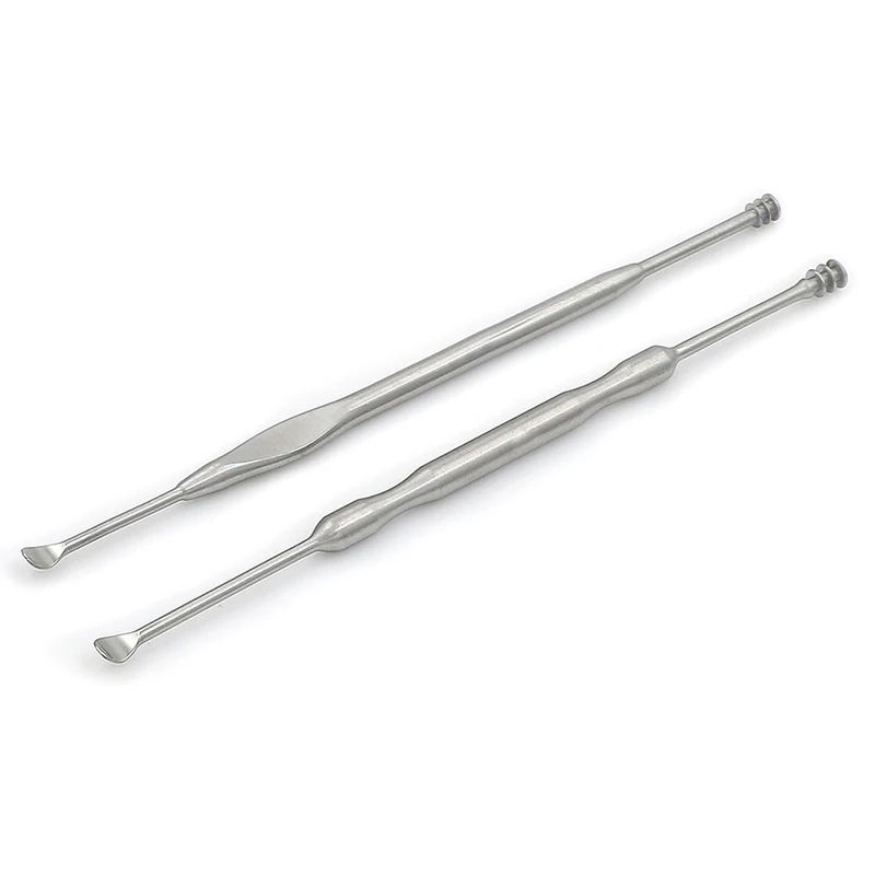 Silver Double Head Earpick Stainless Steel Earpick Wax Remover Curette Cleaner Health Care Tool Ear Care 12cm