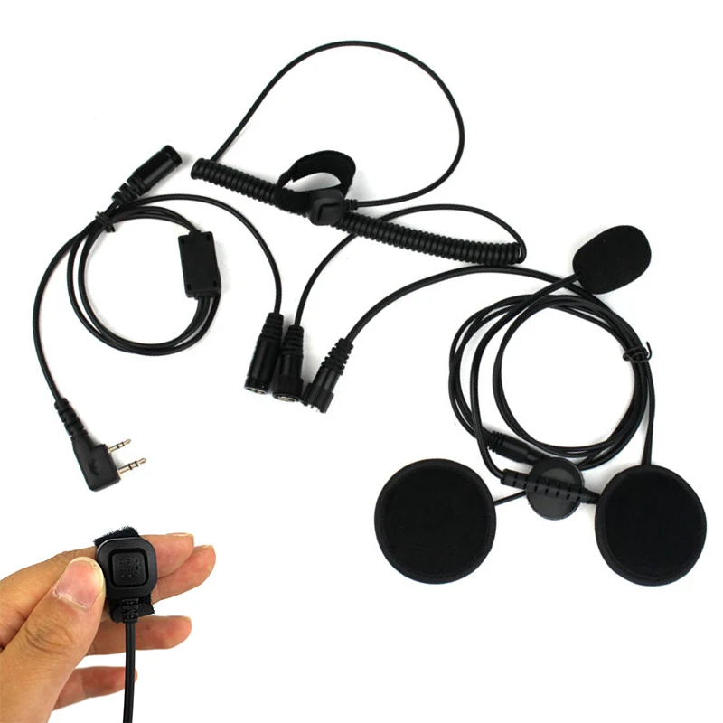 2 контактный палец PTT мотоциклетный шлем гарнитура с микрофоном для BAOFENG Kenwood