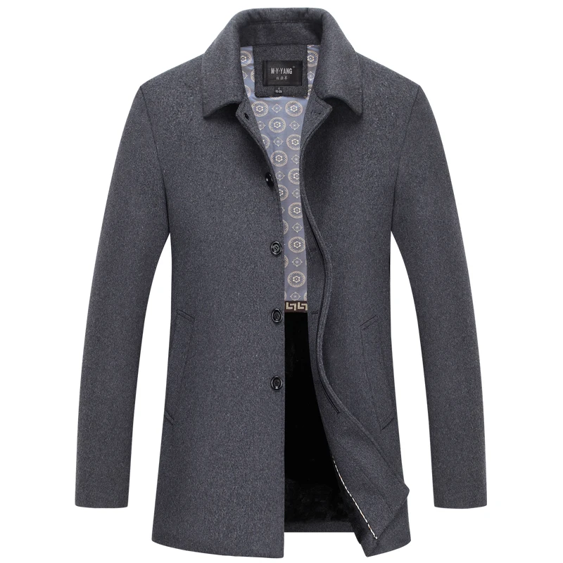 Mu Yuan Yang Зимние новые мужские шерстяные куртки с отложным воротником мужское шерстяное пальто повседневная мужская куртка 3XL 4XL Большой размер