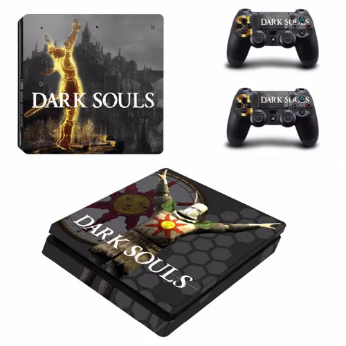 Игра Dark Souls Remake PS4 Slim Skin Наклейка для playstation 4 консоль и контроллер PS4 Slim Skins стикер s винил - Цвет: Оранжевый