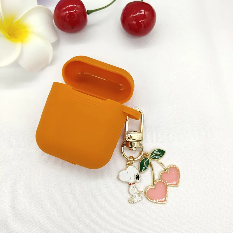 Orange Милая вишневая собака космический астронавт Подвеска для Apple Airpods чехол Аксессуары Bluetooth силиконовый чехол для наушников s Чехол для наушников - Цвет: Orange