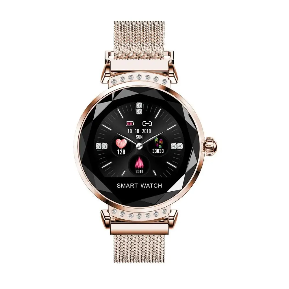 Rose Gold Смарт-часы для Для женщин электронные гаджеты подарок ко Дню Святого Валентина для измерения артериального Давление спортивные Смарт-часы Для женщин часы-браслет - Цвет: Rose Gold