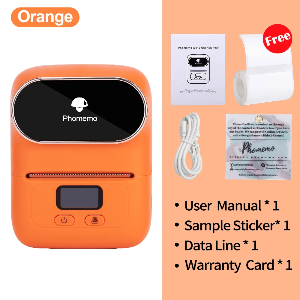 small phone printer Phomemo M110 Mini Portable Thermal Label Printer Multi-function Self-Adhesive Sticker Label Maker Machine for Office Clothes Tag mini handheld printer Printers