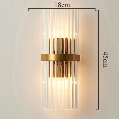 Modern crystal wall lamp gold sconce lights AC110V 220V fashion luxury lustre living room bedroom light fixtures - Цвет абажура: C Gold