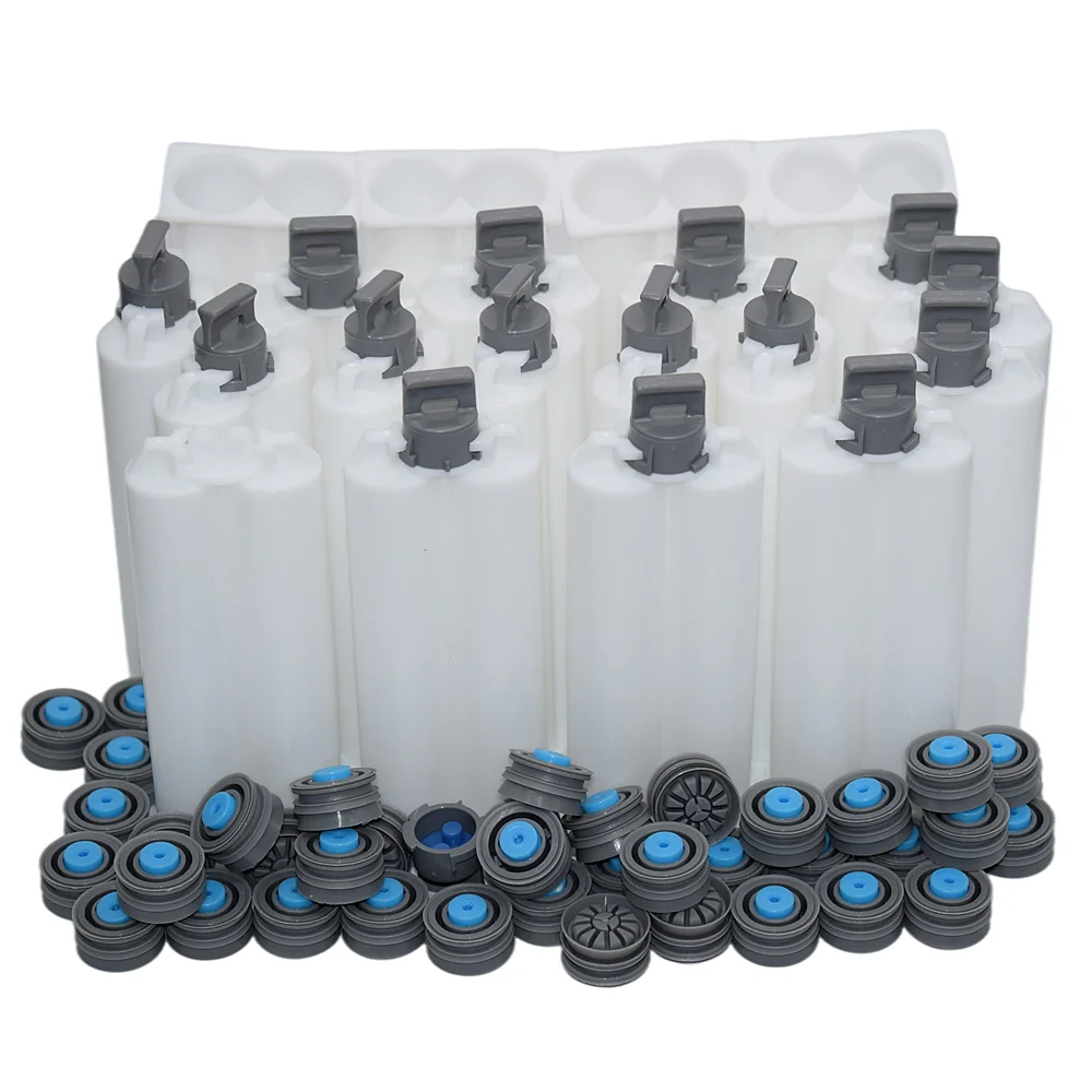 

20pcs 50ml 1:1 AB Epoxy Glue Cartridge Barrel PP Disposable Dual Glue Cartridge for Manual Caulking Gun Dispenser Glue Gun Tool