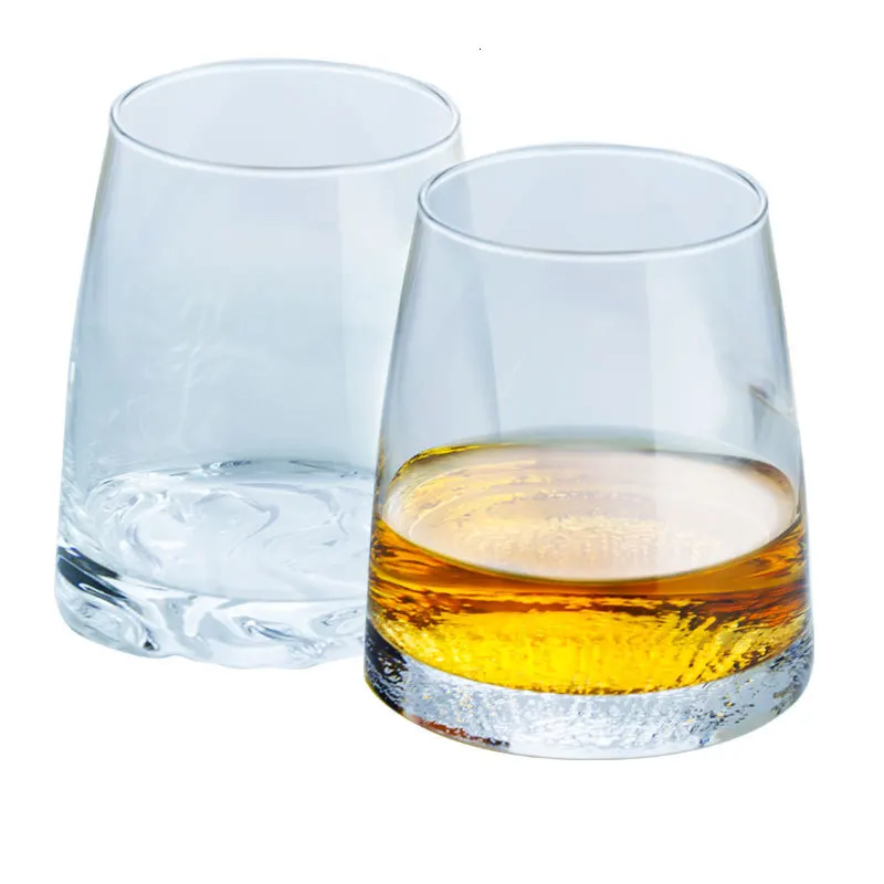 Japan Edo Kiriko Crystal Artwork Whisky Mug Mountain Moon Artistic Conception Whiskey Old Fashioned Glass Wine Tasting Tumbler