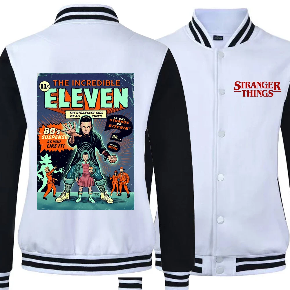 

2019 New Autumn Men's Keep Warm Baseball Jacket Alien Funny Stranger Things Printed Jackets Male Pilot Baseball Sports Coats