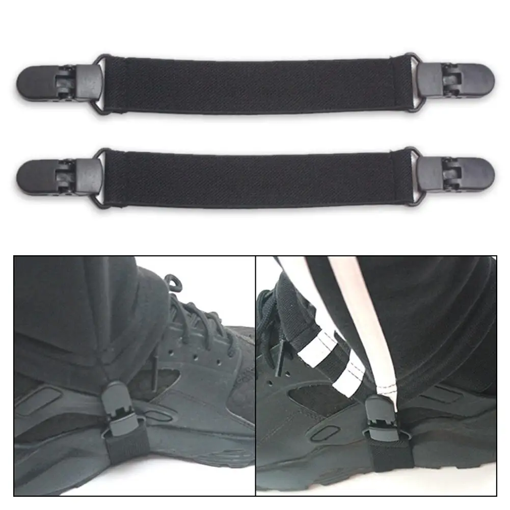 2Pcs Motorcycle Bike Stirrup Pants Clips Leg Boot Elastic Adjustable Straps Loose Boot Belt Adhesive Tape feet Shoes Accessories boot clips