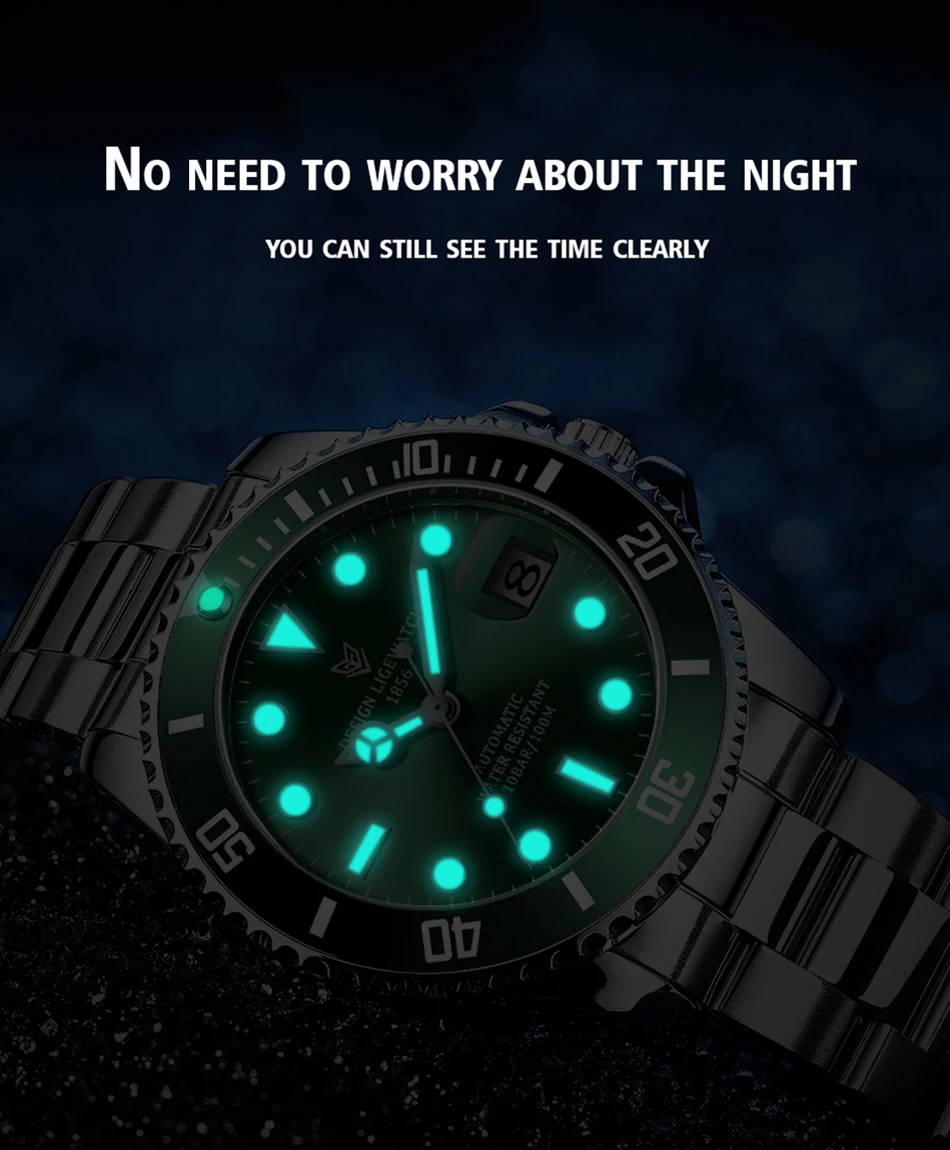 2022 LIGE Watch Men Automatic Mechanical Tourbillon Clock Fashion Sapphire Glass 316L Steel 100 Waterproof Watches NH35 Movement