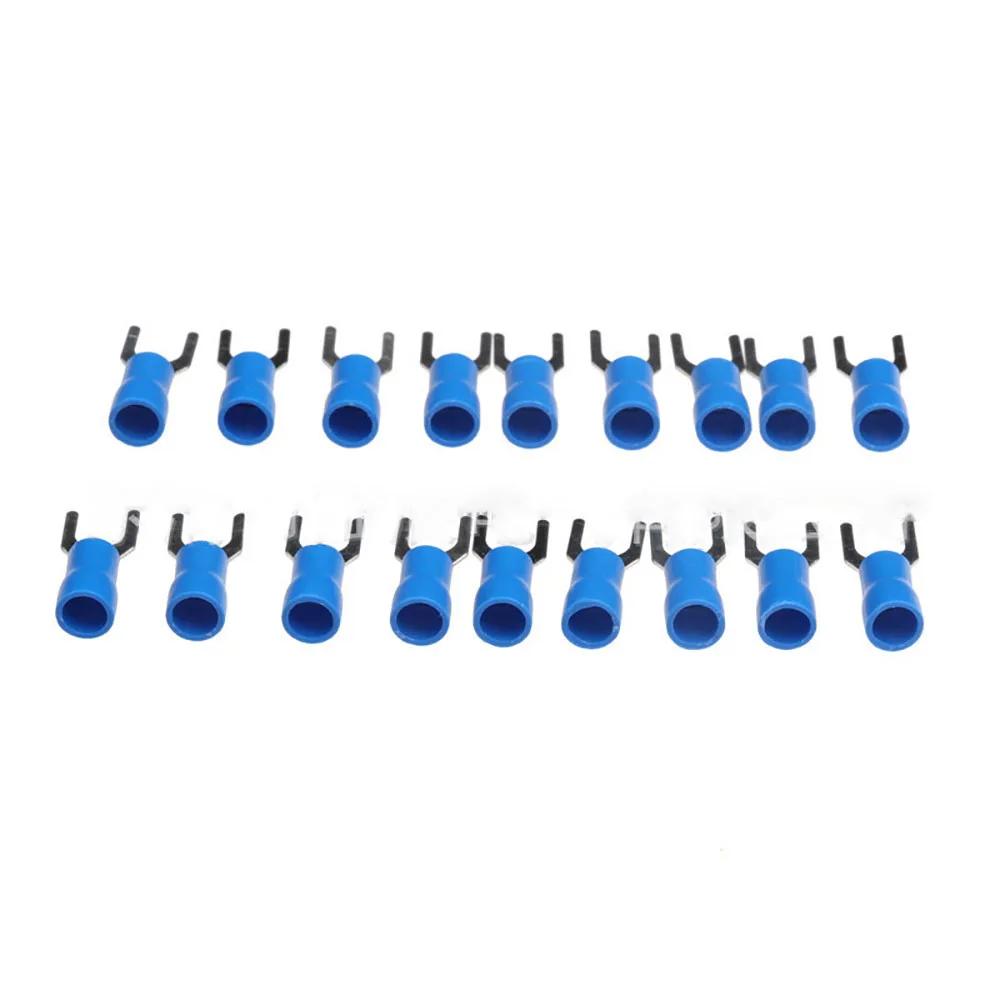 

SV2-4 Blue Furcate Cable Wire Connector 100PCS/Pack Furcate Pre-Insulating Fork Spade 16~14AWG Wire Crimp Terminals SV2.5-4 SV