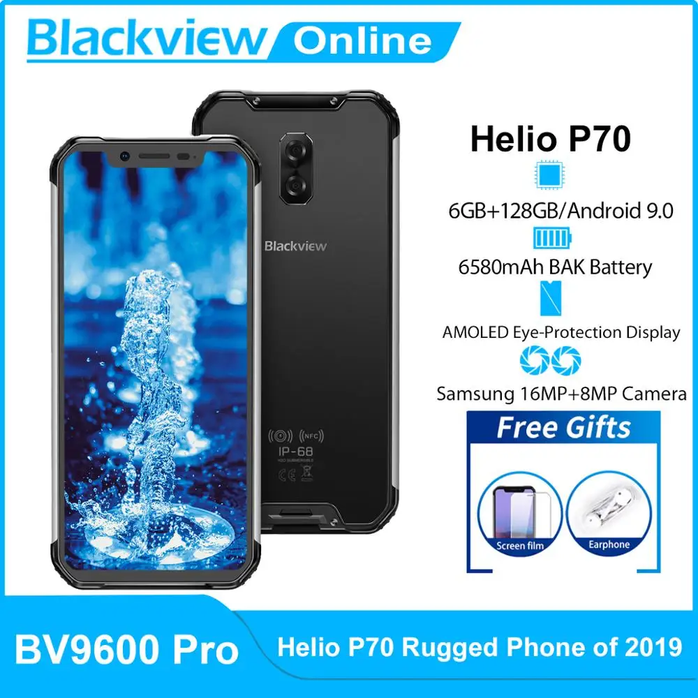 Смартфон Blackview BV9600 Pro Helio P70 защищенный IP68 6 21 дюйма AMOLED + 128 ГБ 8 ядер Android 9 0