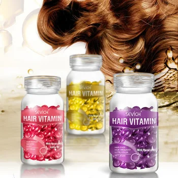 

30 Capsules Moroccan Oil Vitamin Capsule Keratin Complex Oil Anti Hair Loss Smooth Silky Hair Care Capsule To Repair Hair