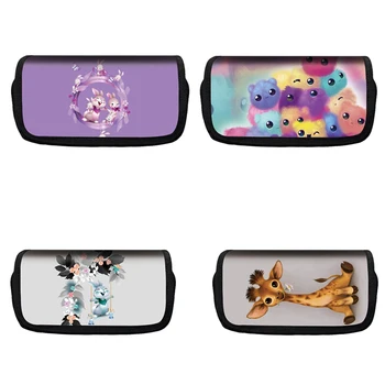 

1 pcs New cartoon animals pencil case high quality Flip nylon pencil case children school supplies stationery
