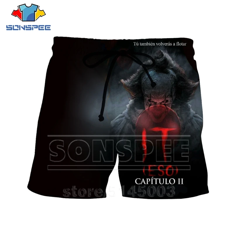 It Chapter Two шорты летние для мужчин и женщин 3D принт аниме Pennywise пляжные хип хоп уличные спортивные фитнес свободные эластичные штаны C063-7 - Цвет: 2