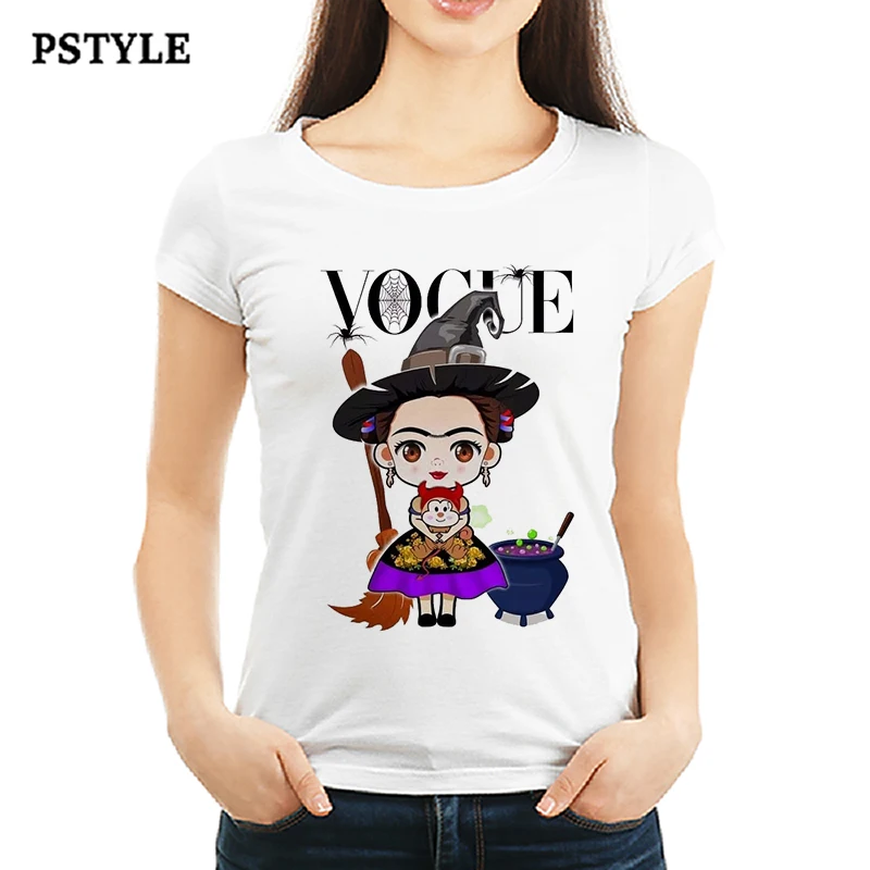 Pstyle футболка женская мода Хэллоуин рубашка Футболка harajuku vogue принт мультфильм