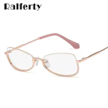 Ralferty, роскошные женские очки, оправа, маленькие очки кошачий глаз, хрустальные стразы, женские очки, оправа для очков, оправа для оптических очков F95550