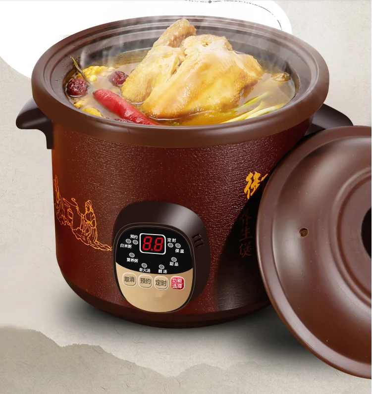 220V Home Electric Slow Stewer 3.5L/5L/6L Available Rice Cooker Ceramic Electric Stewing Cooking Pot Multi Cooker 3