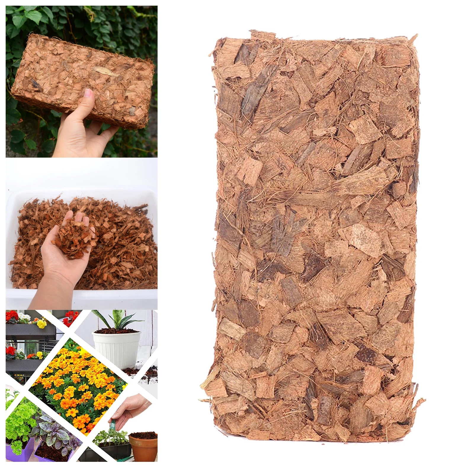 Organic Coco Coir Brick Potting Soil Garden Natural Plants Soil Nutrient Bed Coconut Shell Brick Universal