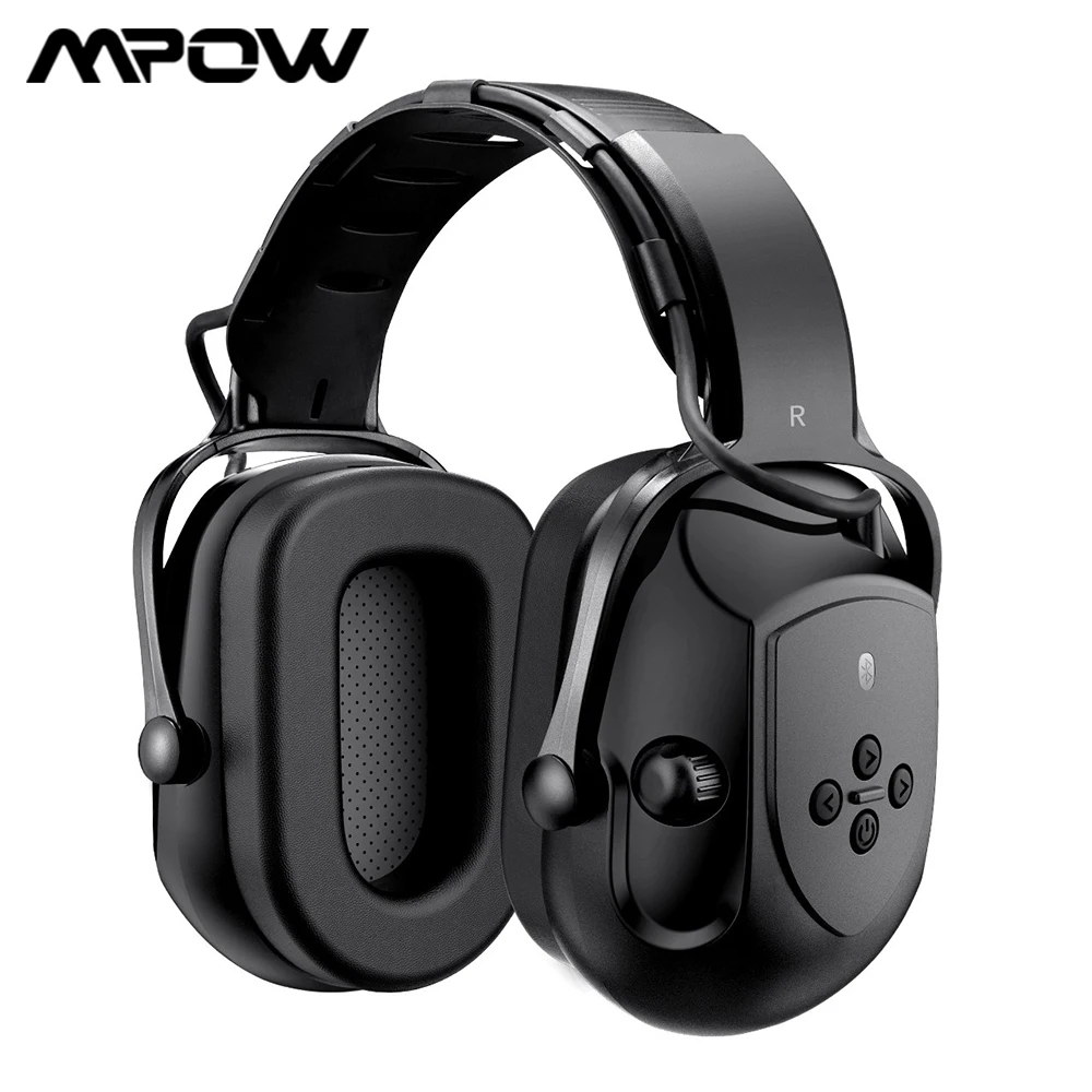 

MPOW HP102 Bluetooth шумоподавляющие наушники NRR 29dB/SNR 36dB Регулируемые защитные наушники с сумкой для переноски