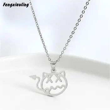 

Fengxiaoling 100% Genuine 925 Sterling Silver Unique Small Devil Pendant Necklaces For Women Fine Jewelry Cute Accessories 2020