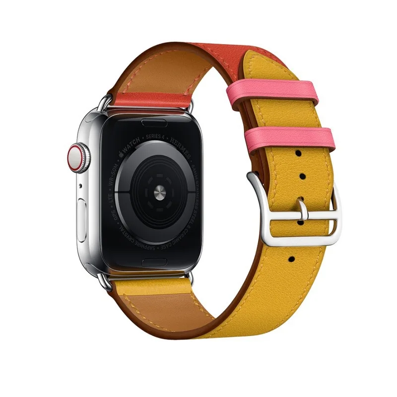 Ремешок из коровьей спилковой кожи для Apple Watch 4 38 мм 40 42 44 браслет часов ремешок