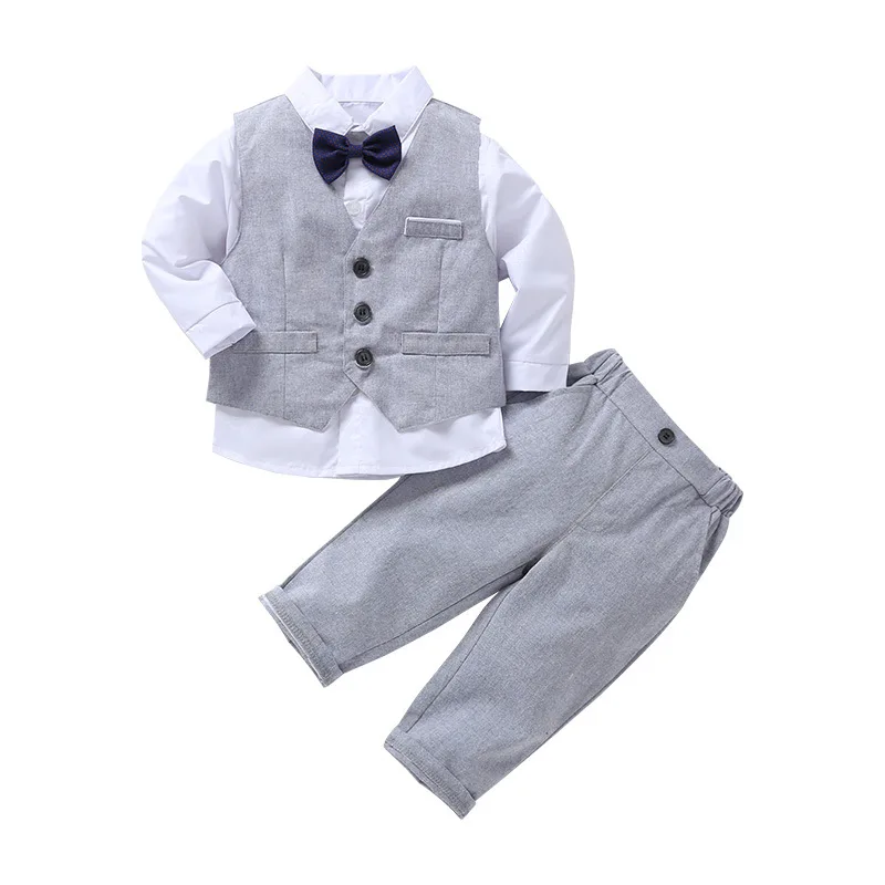 

BOY'S Suit Spring And Autumn Children Gentleman Clothes CHILDREN'S Performance Wear Three-piece Set Baby Nursing