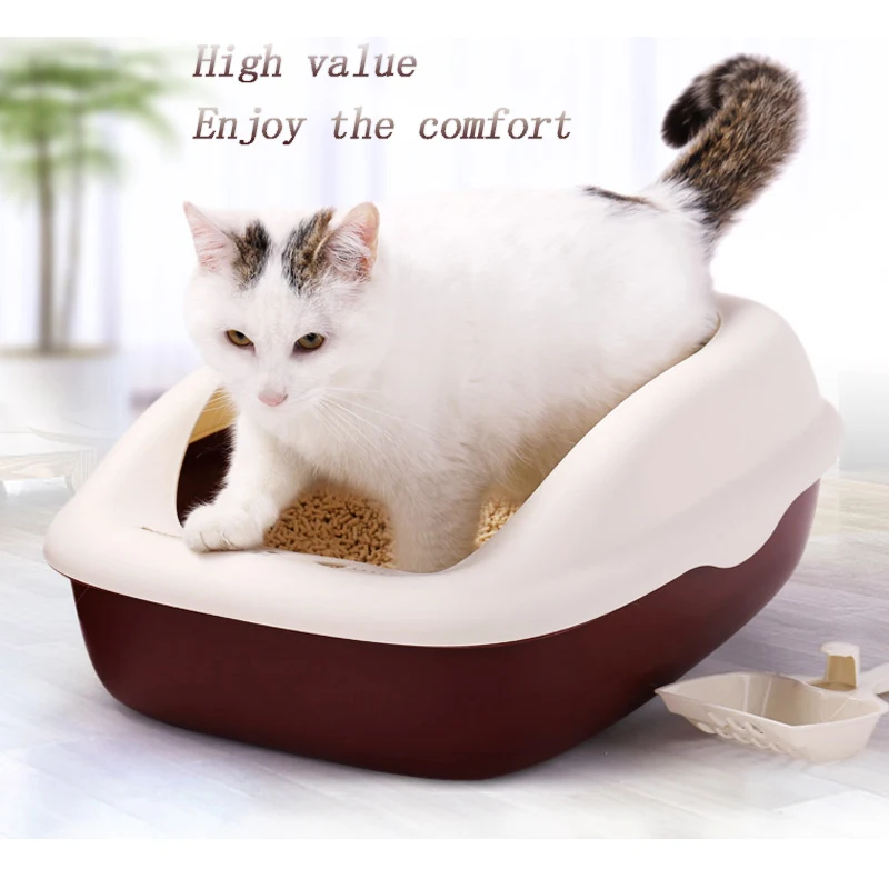 Умывальник для кошек против внешних брызг полный полузакрытый большой туалет для кошек песочница для кошек миска для маленьких кошек дезодорирующая миска