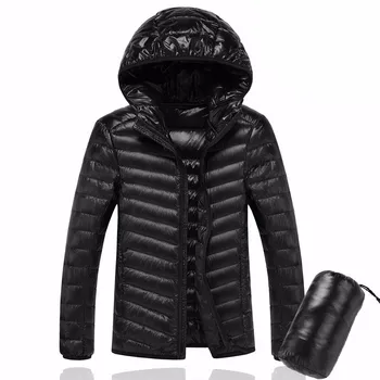 

2020 Men Hooded ultraLight White Duck Down Jacket Warm Jacket Line Portable Package men pack jacket