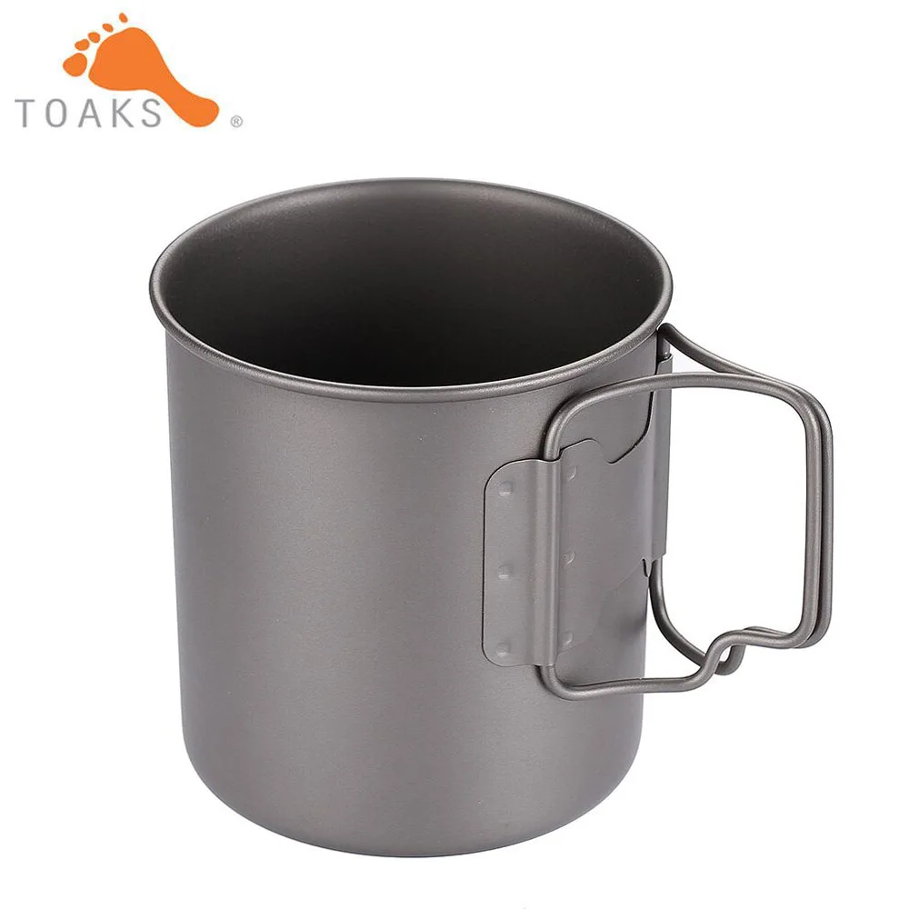 TOAKS Titanium Cup Coffee Tea Mug Ultralight For Outdoor Camping Tableware Without Lid Foldable Handle 450ml 60g CUP-450 3