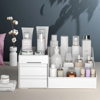 

Cosmetic Makeup Drawer Organizer Storage Box Dressing Table Skin Care Rack House Container Jewelry Phone Sundries Case