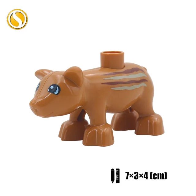 Animal Baby Cat Dog Horse Tiger Dinosaur Big Building Blocks Cultivate Children's Love Compatible With Original Brands Toy Block Little wild boar