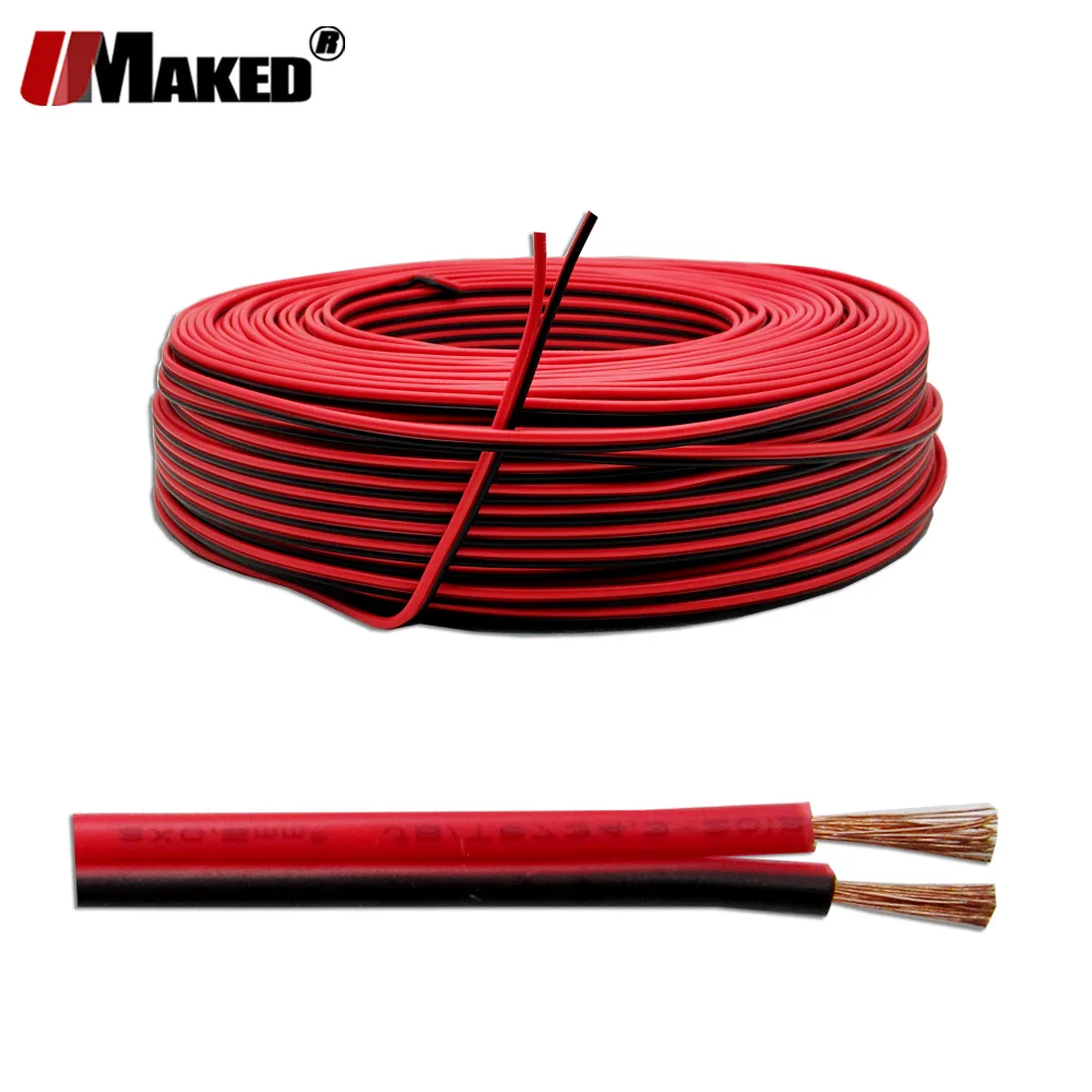 150 м 18AWG светодиодный кабель RVB Электрический провод UL2468 медный красный черный кабель 300 В ПВХ изолированный удлиненный провод для Светодиодный светильник DHL питания