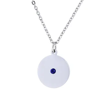 

Women Pendant Necklace Stainless Steel 15mm Blank Round Charm with Rhinestone DIY Jewelry Making Wholesale 10pcs