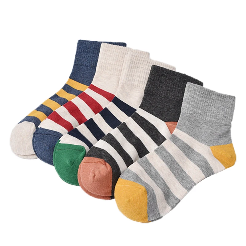 

Women socks striped colorful cotton comfortable soft base casual sports cotton sweat socks