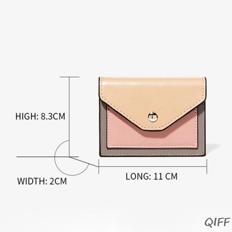 Simple Elegant Women Wallet PU Leather Hasp Short Coin Card Holder Purse