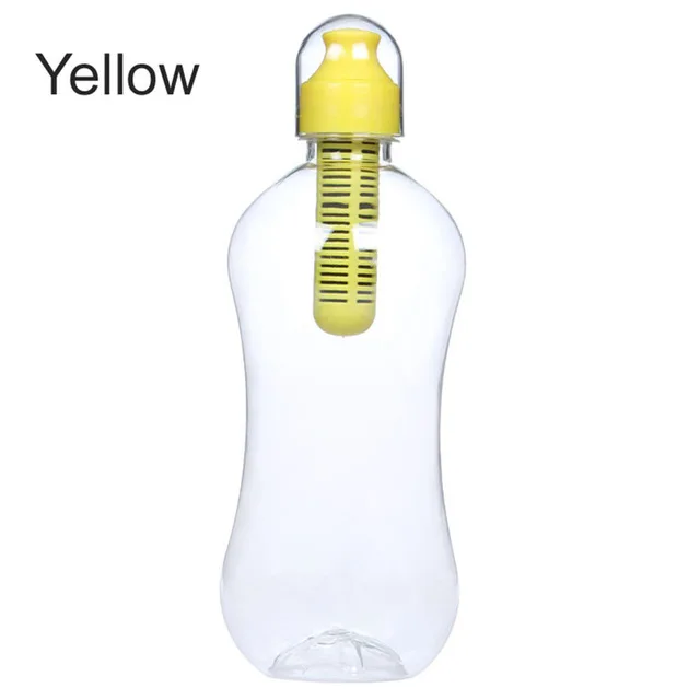 Yellow-1 550 мл воды Bobble фильтр для воды Бутылка Открытый Портативный фильтрованный питьевой бутылки со встроенным углеродным фильтром углерода FY0084 - Цвет: Yellow-1
