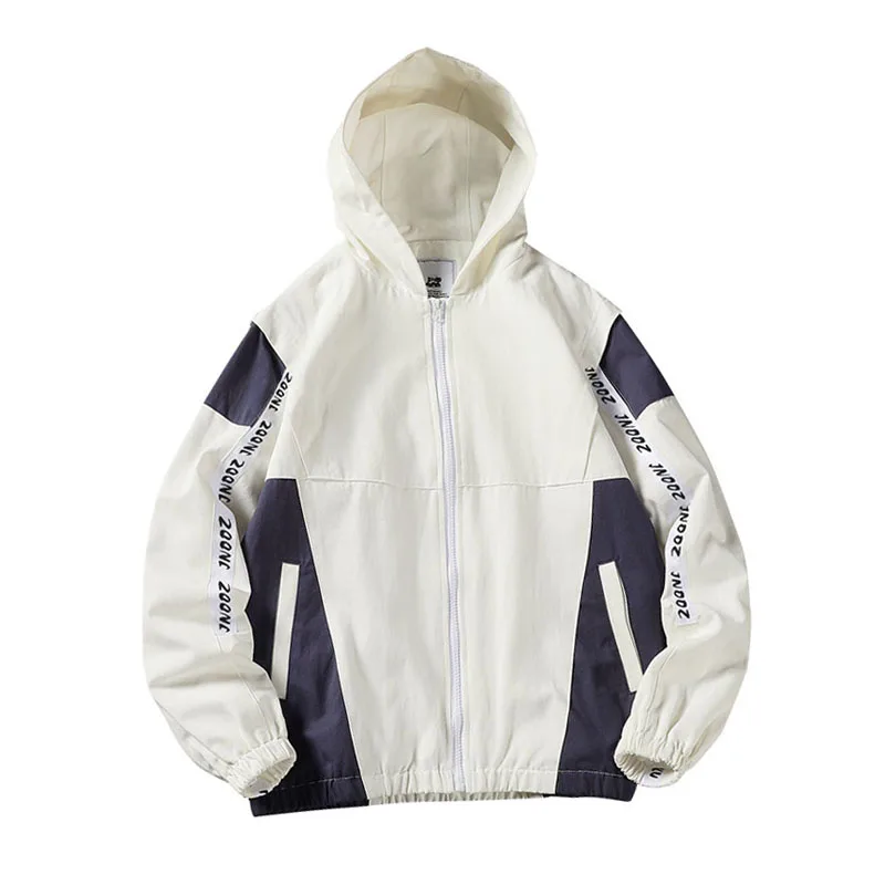 Men's Jacket Zipper Windbreaker Streetwear Letter Print Overcoat Male Plus Size Hip Hop Sportswear Clothing Coats GA424 | Мужская
