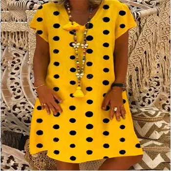 

2020 European and American Express Amazon dot dress popular women's printed dress women