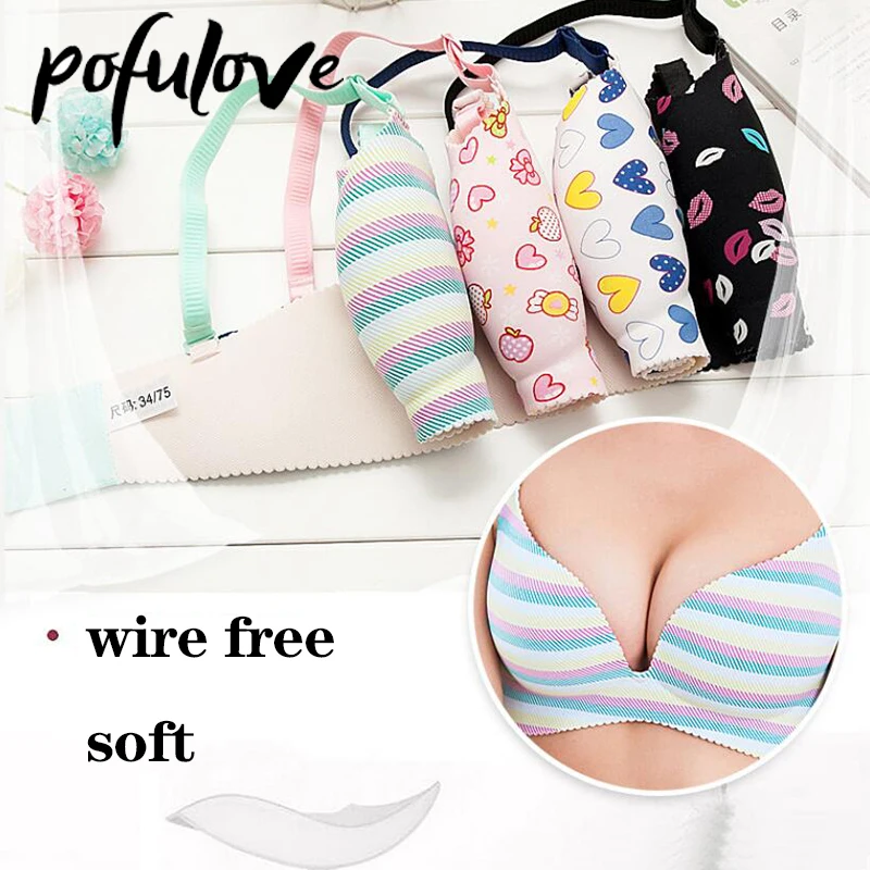 Kawaii Teen Girl Bra Push Up Bras Wireless Cotton Brassiere Seamless  Bralette Underwear Sweet Cute Women