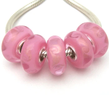 

JGWG1159 5X 100% Authenticity S925 Sterling Silver Beads Murano Glass beads Fit European Charms Bracelet diy jewelry Lampwork