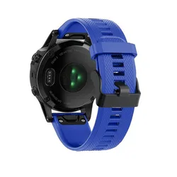 Garmin QuickFit Silicone Quick Release Watch Strap (22/26mm) - Versatile Band - 26mm Fenix 3 3HR (Pin Blue)