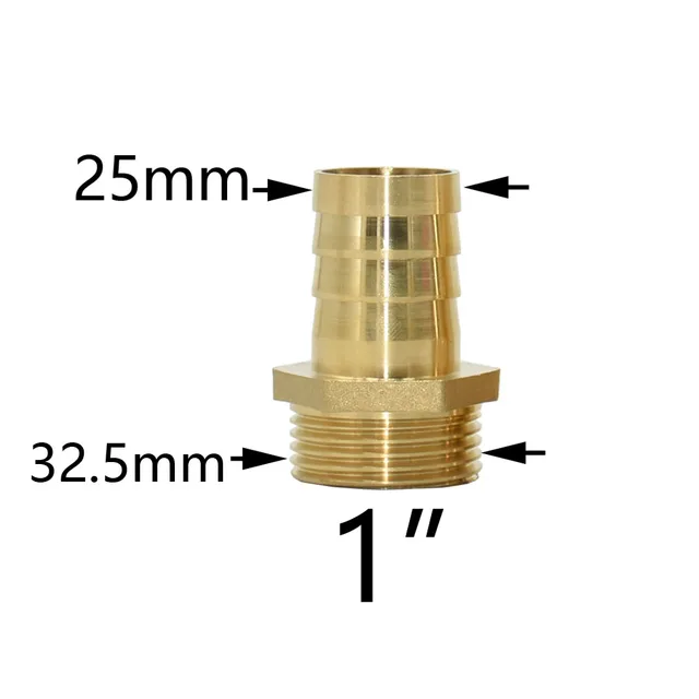 Sárgaréz 1 "Férfi Szál 16/19/25/32 Mm -Es Tömlő Barb Csatlakozók Víztömlő -Csatlakozócsukló Rézvízcsövek Szerelvényei - Image 2