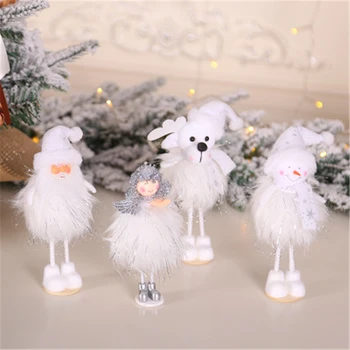 

Christmas Decorations New Silver Plush Standing Posture Doll Window Snowman Ornaments Hot Sale