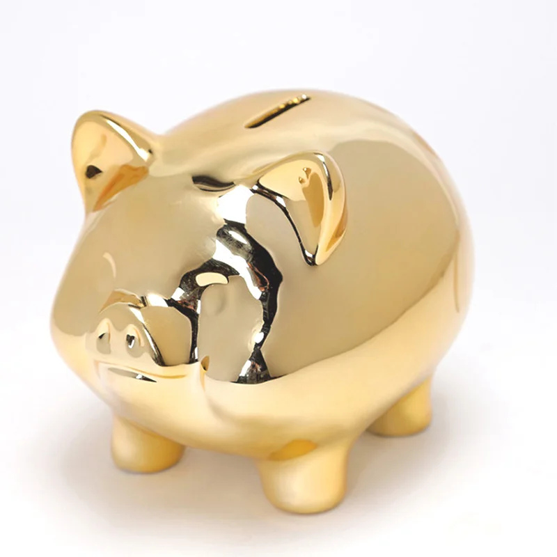 DreamsEden Cartoon Bear Piggy Bank Opaque Saving Box Cute Money Coin Bank with Knit Clothes Decor